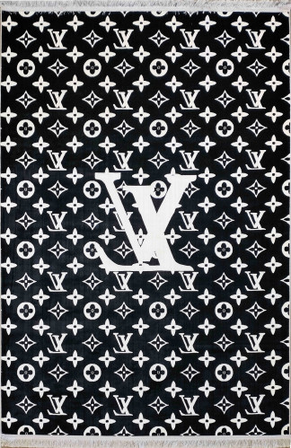 Ковёр 2,50х3,00 ГV36B/4 диз. Louis Vuitton black пр-во Иран акрил/бамбусилк
