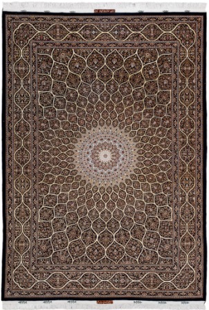 Ковёр 2,42х3,70 TABRIZ GONBAD SAGHFI 50R шёлк FRINGES (JALALI) 238334 500.000уз шерсть+шёлк осн.шёлк