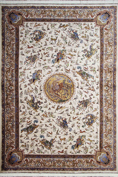 Ковёр 2,50х3,50 QUM 241-C/8,75 маш.раб. с ручной обр. тенсел/шелк