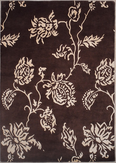 Ковёр 1,71х2,42 ОГ 107 W/V N-516 BN/BN ИНДОНЕПАЛ шерсть с вискозой