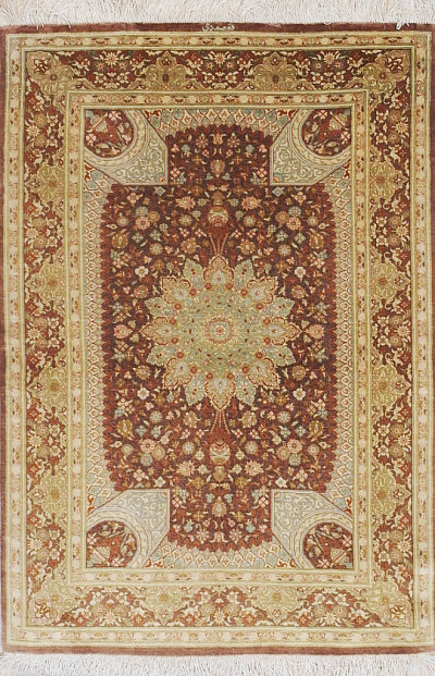 Ковёр 0,80х1,16 Кум шелк корич 635S 2013К