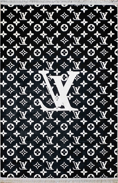 Ковёр 1,50х2,25 ГV36B/2 диз. Louis Vuitton black пр-во Иран акрил\бамбусилк