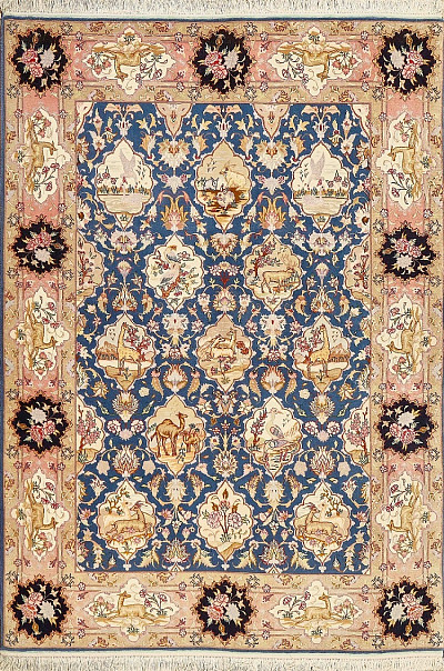 Ковёр 1,46х2,00 Табриз № 51 шерсть с шелком