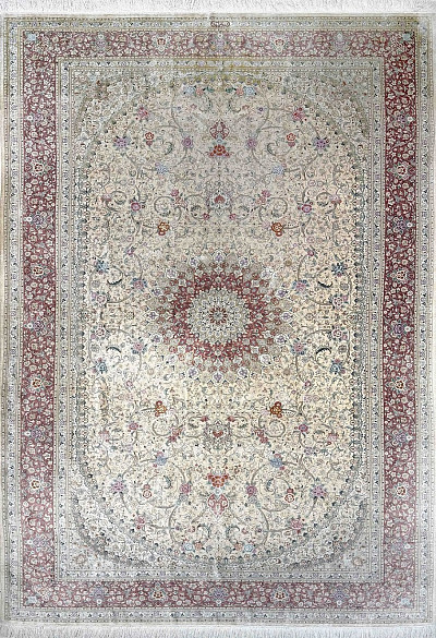 Ковёр 1,96х2,96 Ghom Medallion (ORIGINAL) 201407 1млн.уз шёлк осн.шёлк Иран