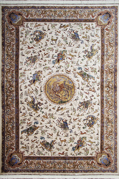 Ковёр 2,50х3,50 QUM 241-C/8,75 маш.раб. с ручной обр. тенсел/шелк