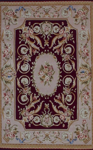 Ковёр 1,68х2,44 Шерсть с шёлком140L 159В ред/беж