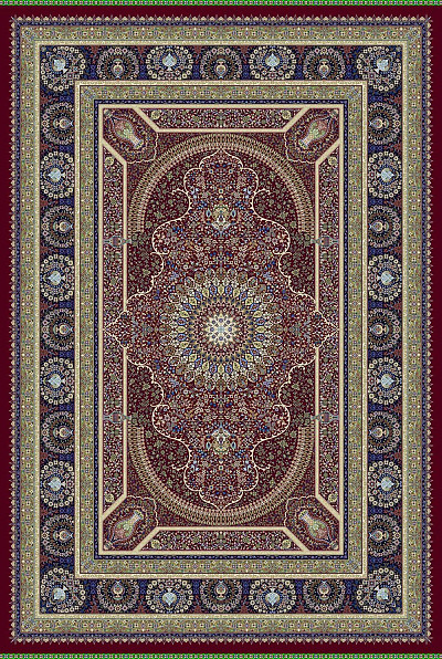 Ковёр 2,50х3,50 QUM 230-DR/8,75 маш.раб. с ручной обр. тенсел/шелк