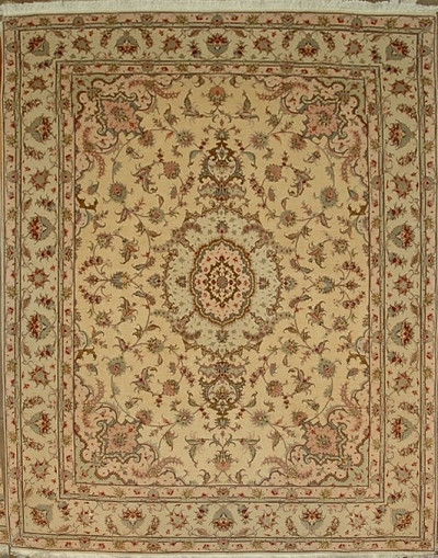 Ковёр 2,07х2,56 Tabriz Medallion TARAGHI 290010 500.000уз шерсть+шёлк осн.хлопок beige/cream Иран
