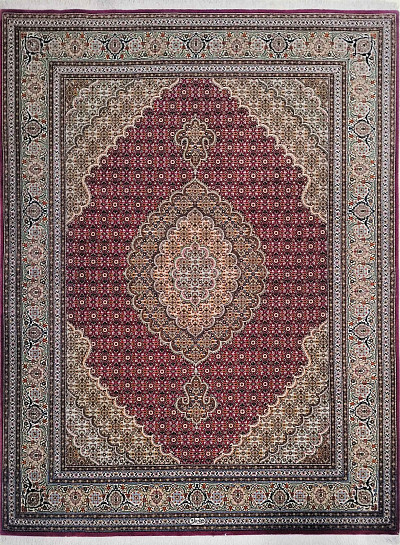 Ковёр 1,53х2,04 Tabriz Mahi (шёлк BORDER) PIROOZIAN 235125 500т.уз шерсть+шёлк осн.шёлк vinic/cream