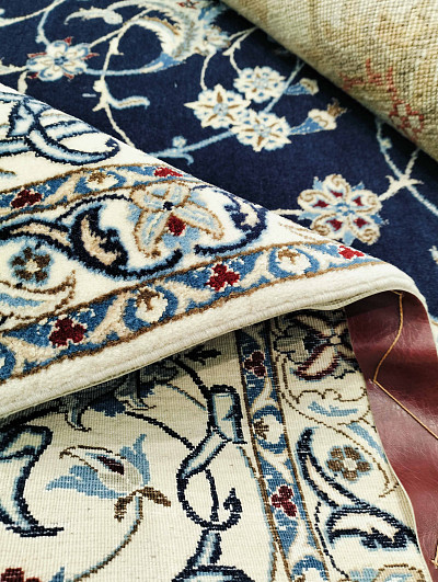 Ковёр 1,81х2,70 Nain 6La Medallion HABIBIAN 232403 850т.уз шерсть+шёлк осн.хлопок d.blue/beige Иран