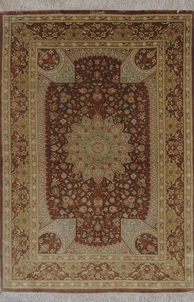 Ковёр 0,80х1,16 Кум шелк корич 635S 2013К