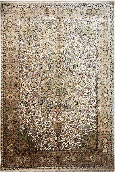Ковёр 3,79х5,43 Medallion 2006/1 1.000.000уз. шёлк основа шёлк beige/beige Египет