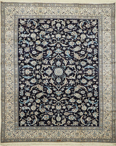 Ковёр 3,41х4,84 Nain 9La Medallion НС-429 450.000уз шерсть+шёлк осн.хлопок blue/beige Иран