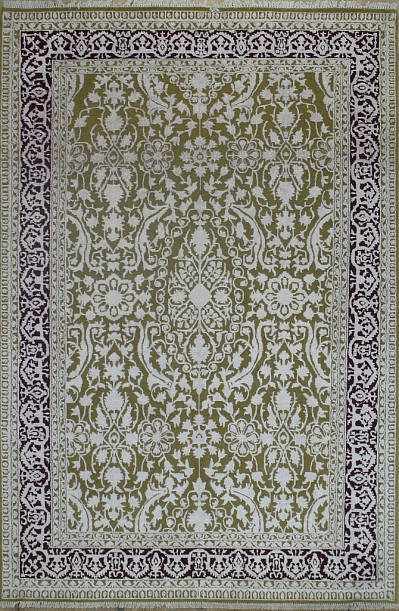 Ковёр 1,94x2,92 Индия 23 VT-MEHRAB 14/14 Red boarder шерсть/и.шелк (5,66)