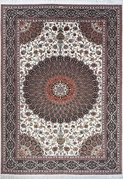 Ковёр 1,73х2,55 Tabriz Gonbad Dargahi MOHAMMADI 237715 500.000уз шерсть+шёлк осн.хлопок cream/d.blu
