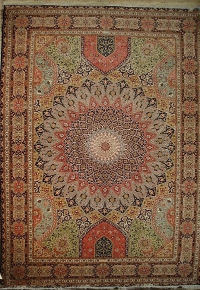 Ковёр 3,51х5,05 Tabriz Gonbad SHAHBAZI 236452 500.000уз шерсть+шёлк осн.шёлк mix/mix Иран